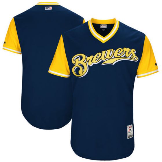 Men Milwaukee Brewers Blank Blue New Rush Limited MLB Jerseys->milwaukee brewers->MLB Jersey